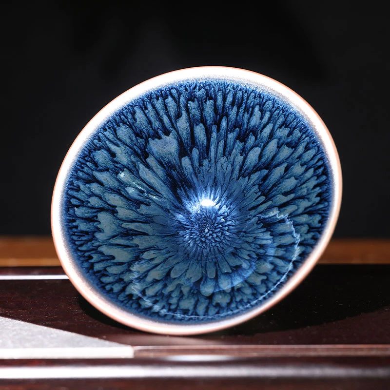 建窑建盏百花主人杯高端茶具原矿铁胎茶盏陶瓷茶杯功夫大号品茗杯