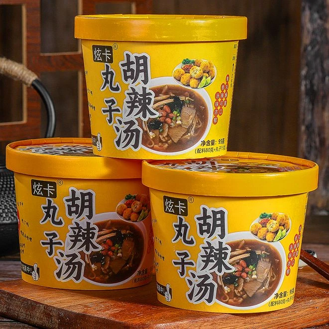 【6桶】丸子胡辣汤水冲早餐方便速食冲泡桶装河南特产
