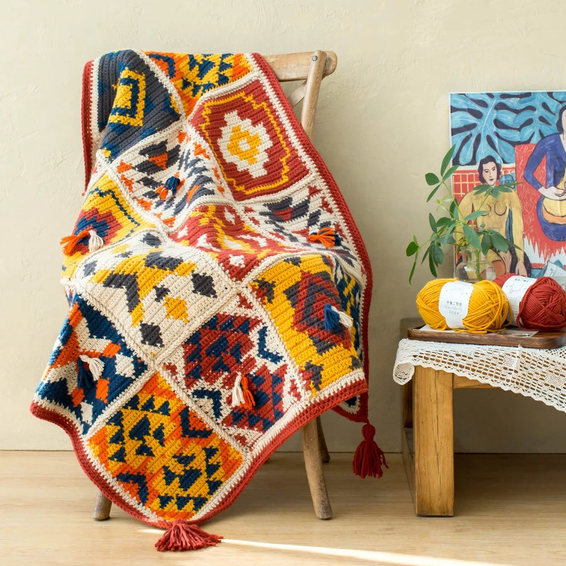 苏苏姐家印第安几何纹样毯材料包