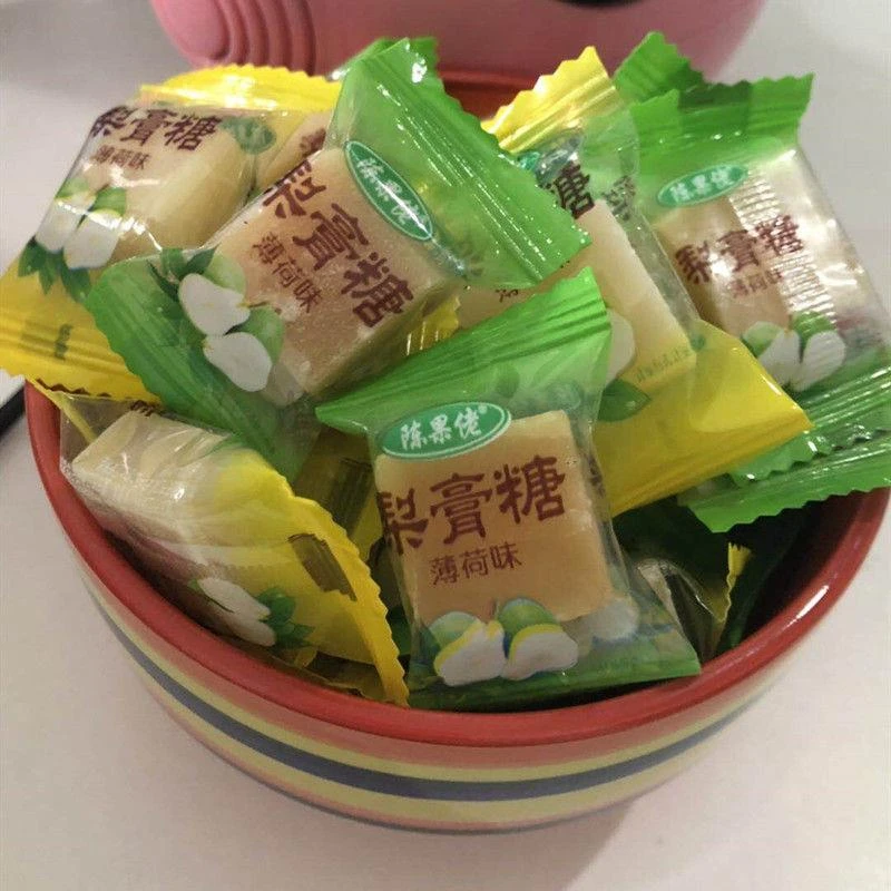百草梨膏糖 清凉润喉糖 手工薄荷糖零食糖果批发陈果佬梨膏中老年