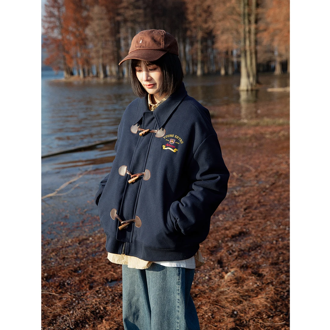 【直播间清仓款no退no换】WT01016 休闲百搭高级设计感牛角扣外套