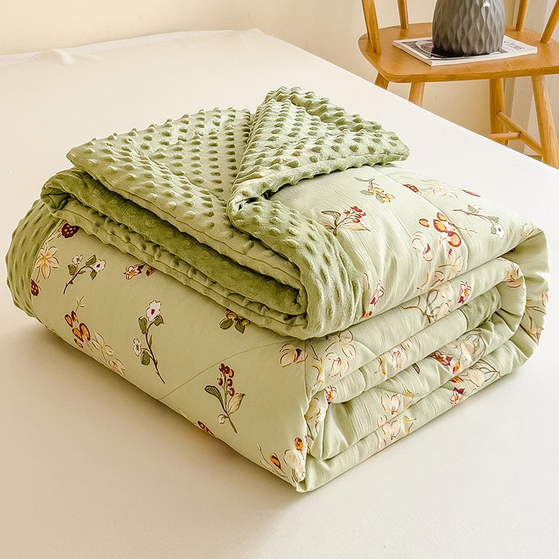 水洗绵麻夏凉被空调被夏天薄被子被芯豆豆绒被可机洗单人双人夏被