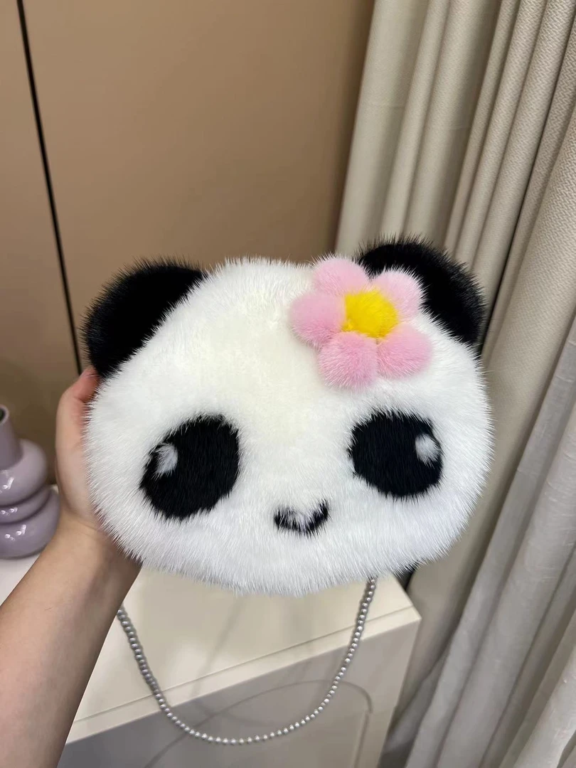 水貂毛皮进口水貂毛毛包皮草包真毛包女士单肩斜挎包包手提包