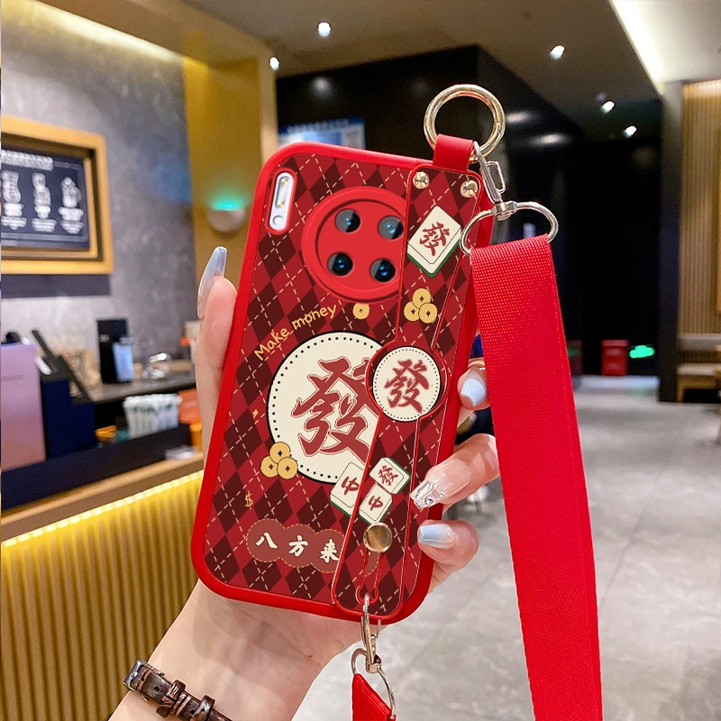 适用华为meite30pro手机壳lio一an00新款红色mate30Pro龙年软壳女