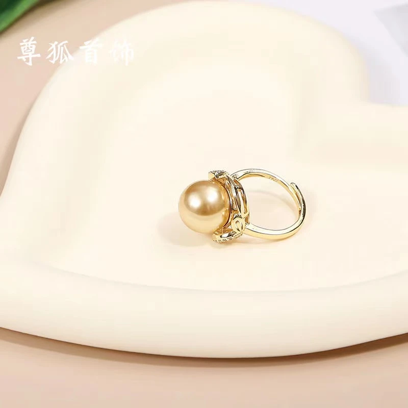 金色15mm镶嵌开口戒指