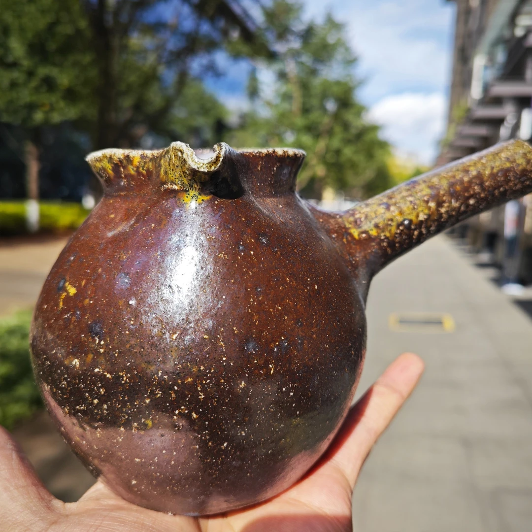 【四大名陶】600毫升窑变款烤茶罐天花板级建水紫陶玻璃底 远近变色