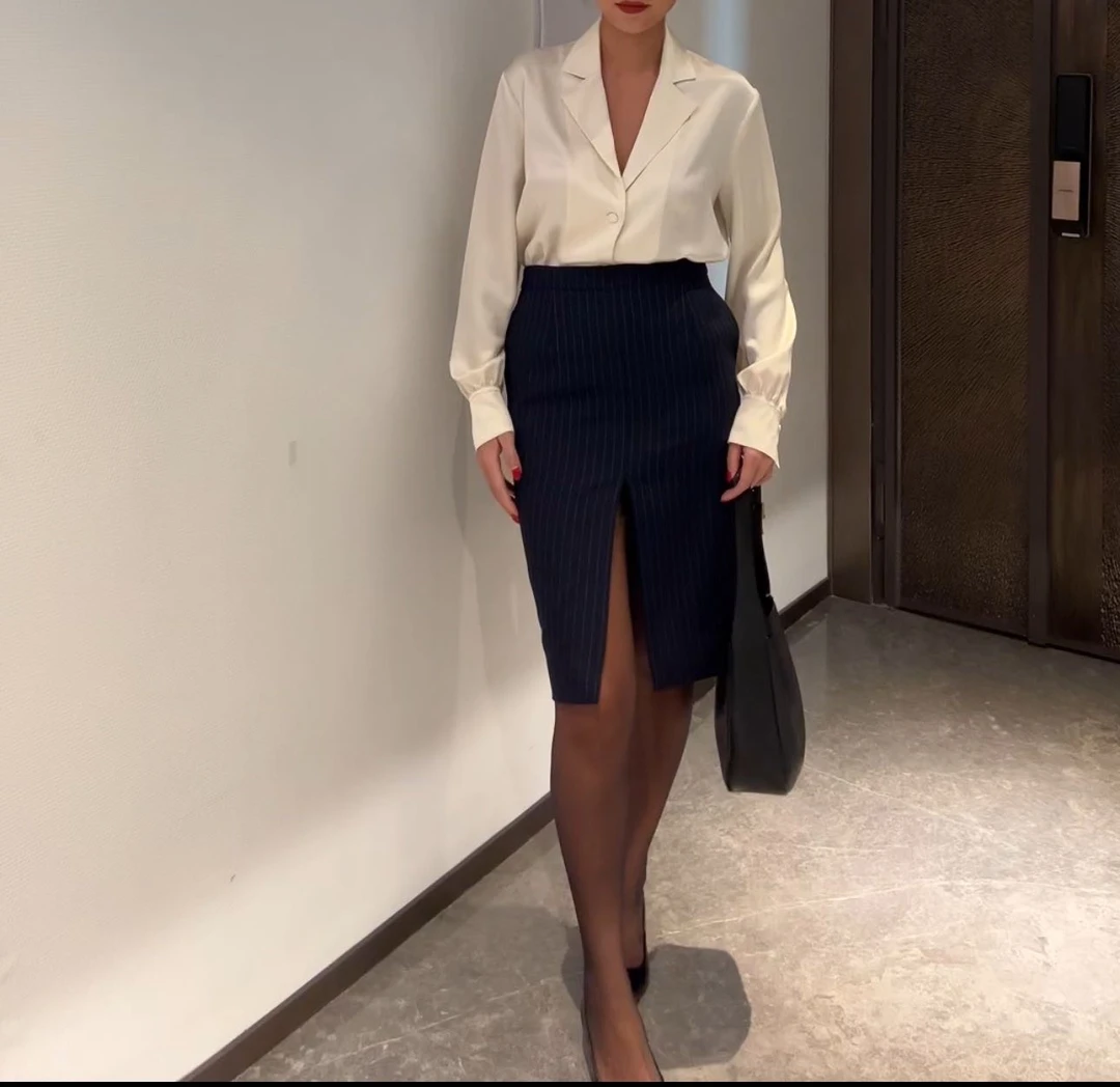 【赵娜】法式丝缎质感衬衫丨赵娜极简风高端女装