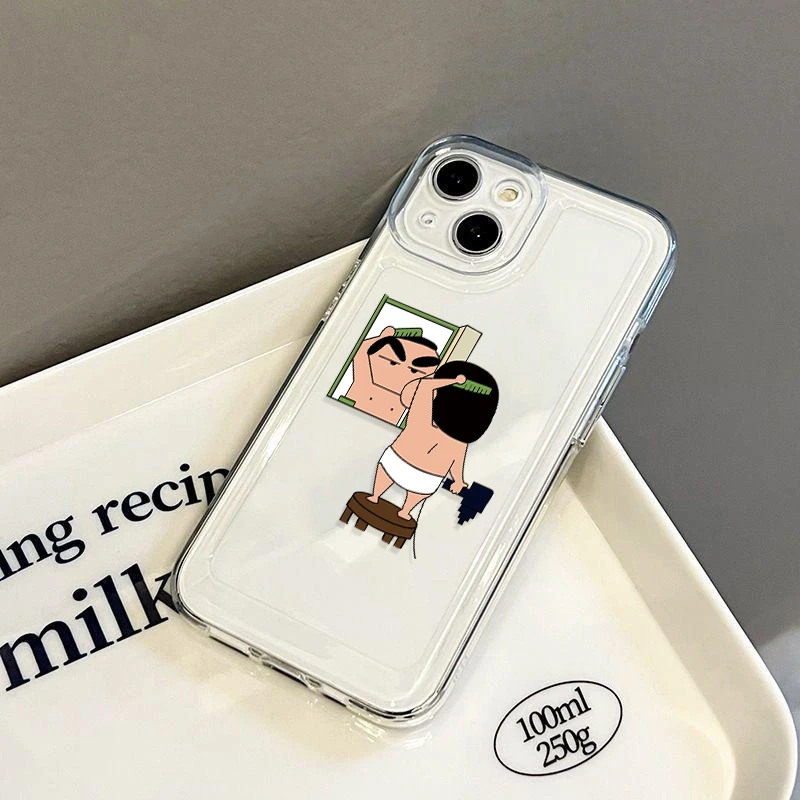 小新梳头苹果15手机壳iPhone14promax卡通13/12透明11全包防摔x