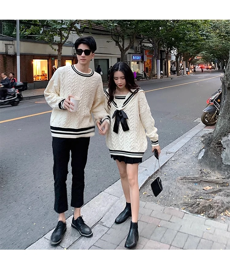 情侣装冬季情侣款毛衣女2024新款宽松韩版日系学院风春秋慵懒风男