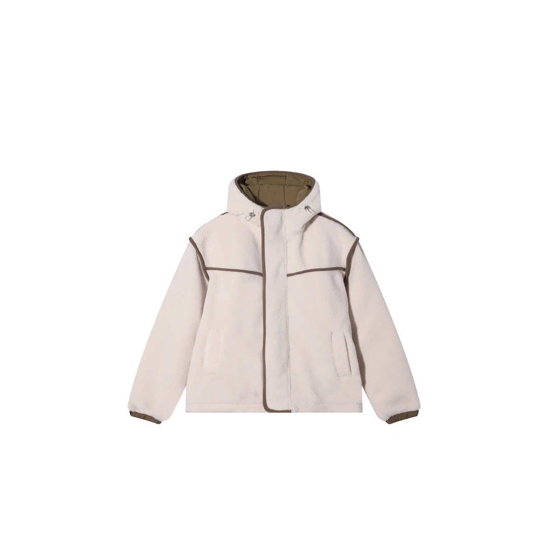 2025新款拼接户外运动休闲保暖宽松冬季连帽羽绒服短款外套W043