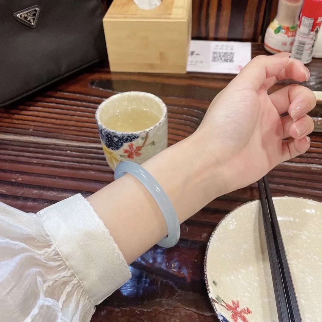 非金属玻璃手镯 古风玻璃灰色个性小众手链手串仿玉镯子情侣男女