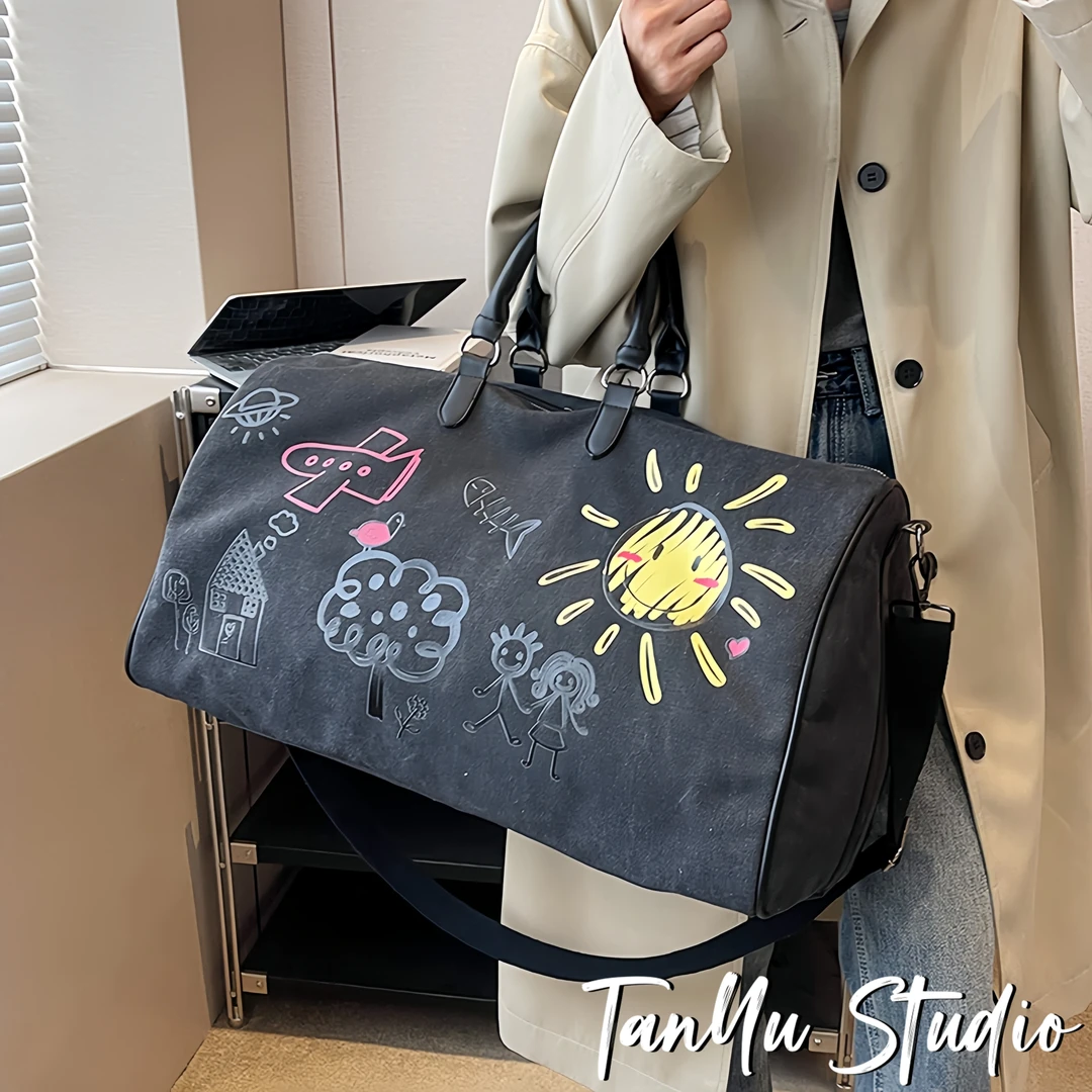 探屿大容量短途手提包健身旅行包男干湿分离潮牌背包斜挎休闲