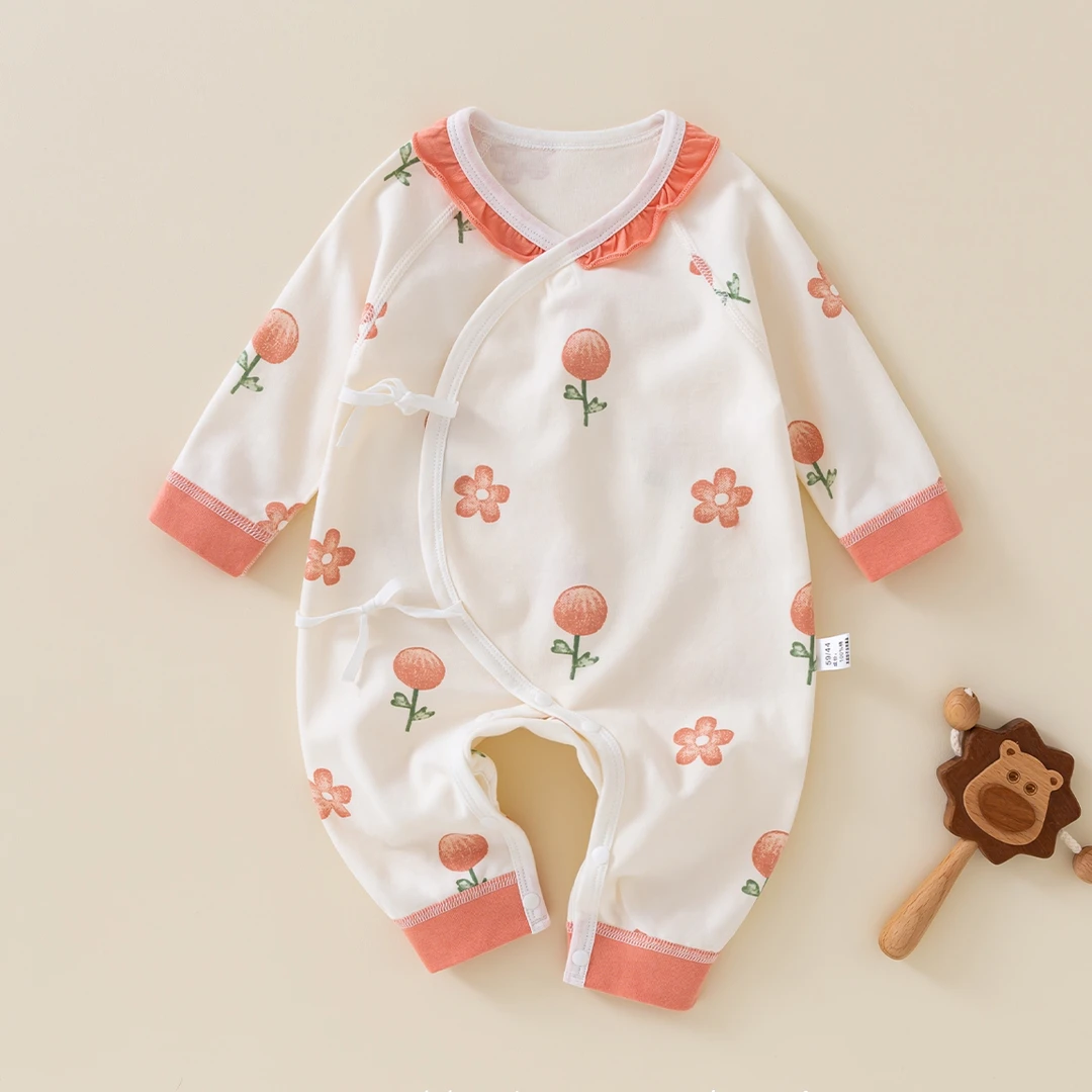 特价清新生婴儿衣服纯棉连体衣四季款女宝宝打底护肚哈衣春和尚服