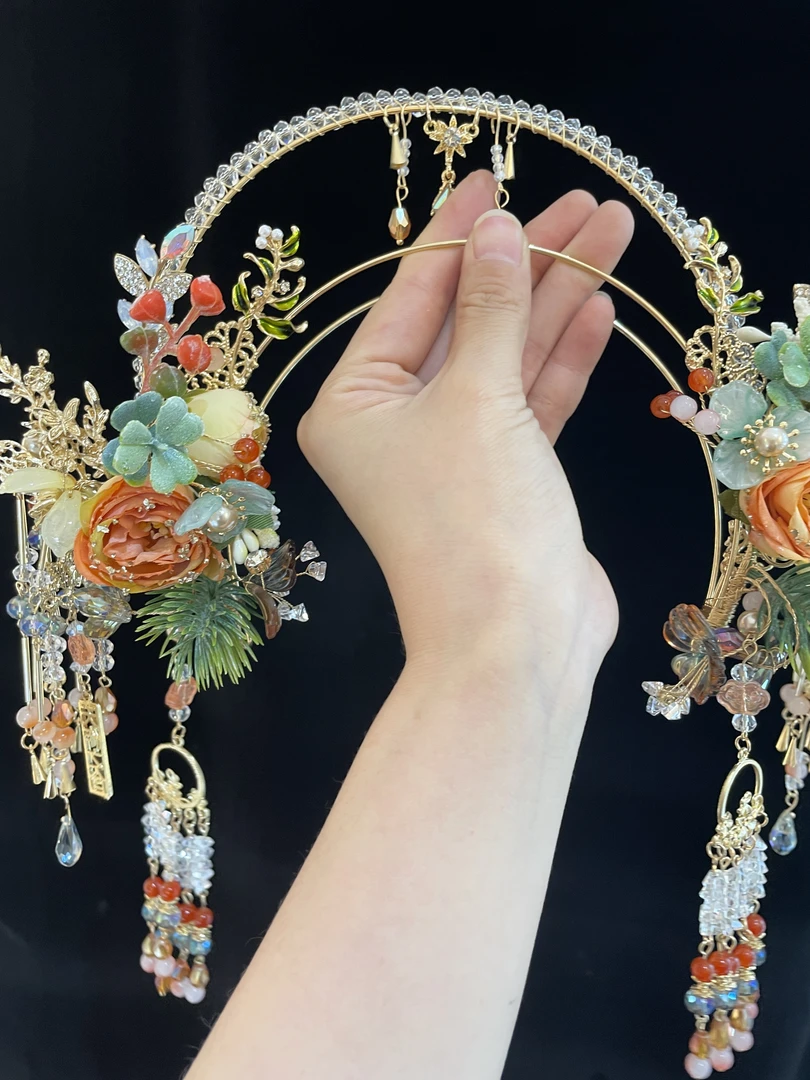 一诺新娘圣女冠手工花款