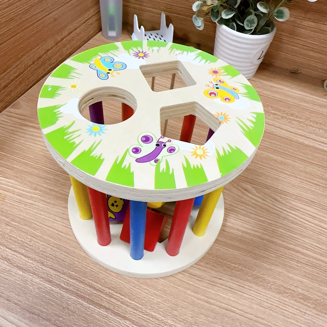 塞塞乐圆通木制幼儿童早教形状配对玩具