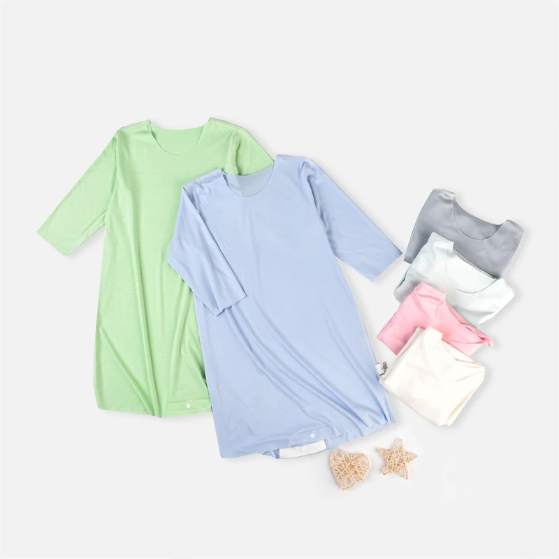 婴儿莫代尔纯色家居服春秋冬款宝宝睡袍幼儿睡衣儿童秋装秋衣睡袋