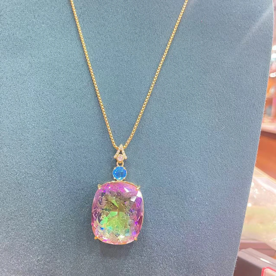 【尚品珠宝】A48新款爆款典藏级培育碧玺吊坠包邮配礼盒配链子