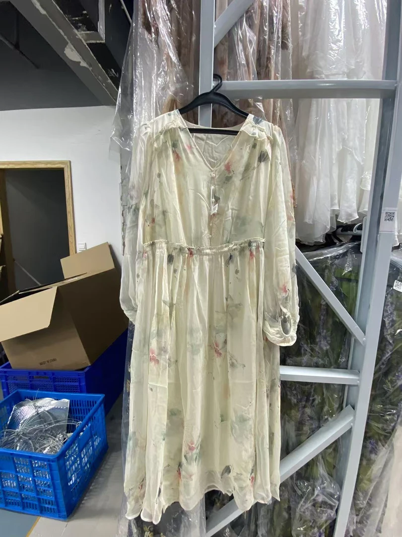 【丫丫-禾枫原创】重磅100%桑蚕丝连衣裙Y25C9028-2