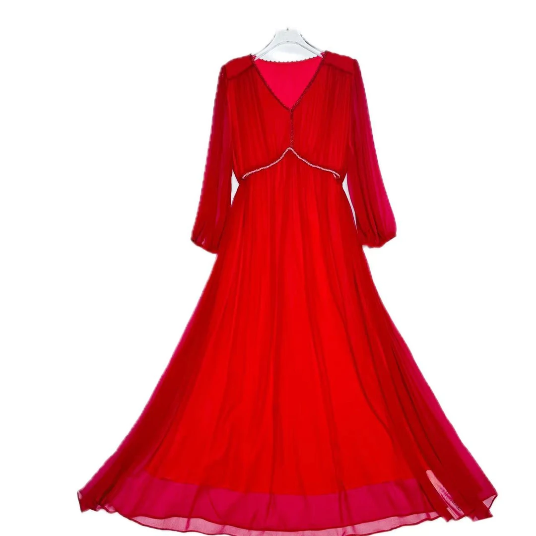 【丫丫-禾枫原创】重磅100%桑蚕丝连衣裙5410-3