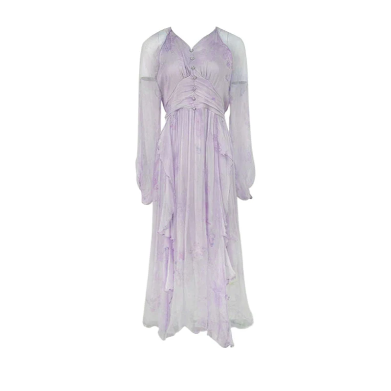 【丫丫-禾枫原创】重磅100%桑蚕丝连衣裙HF24306