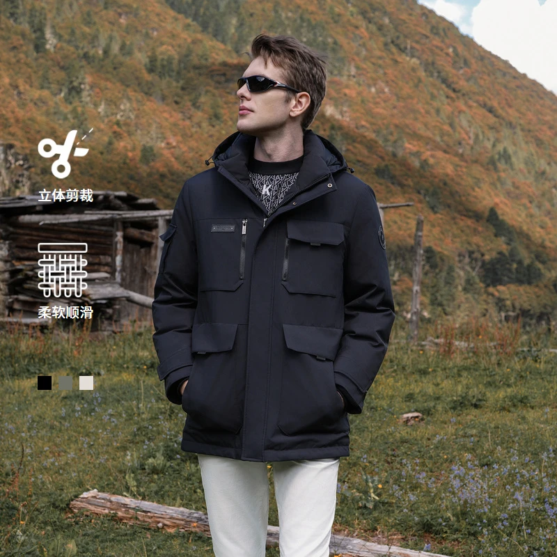 蒙口爆款劲霸男装冬季户外长版茄克短款羽绒服|NRJE4339
