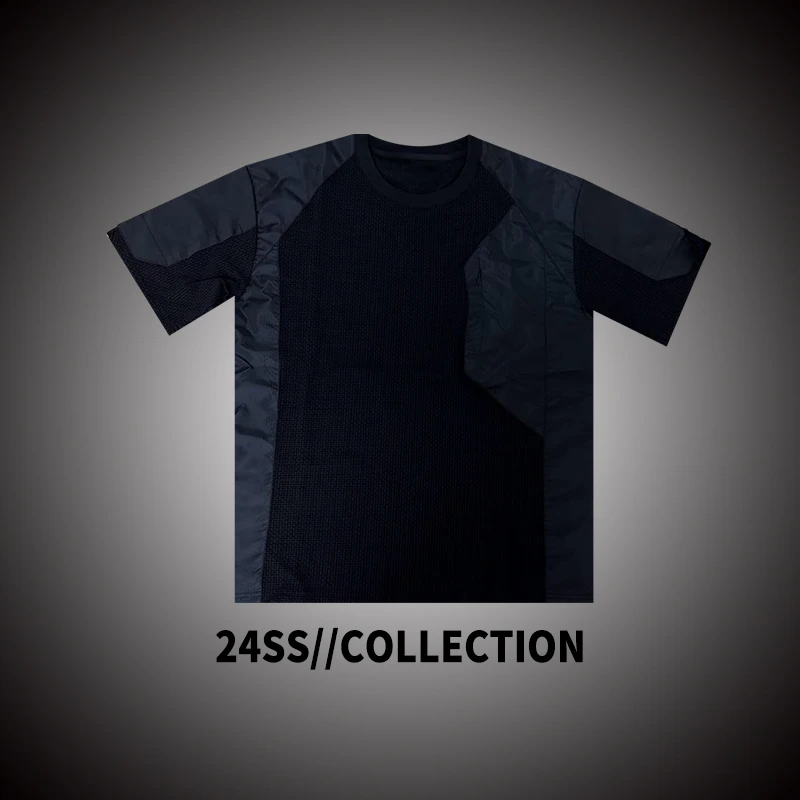 冰丝拼接T恤健身男士短袖