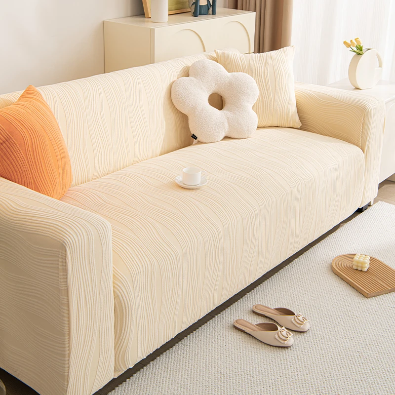 幸曼山川提花绒全包沙发套罩防滑猫抓四季通用全包围一体式沙发套