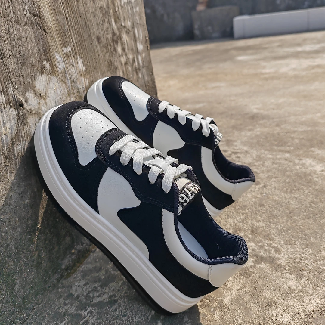 2024新款熊猫鞋小码女鞋31323334小白鞋百搭春季板鞋厚底松糕鞋子