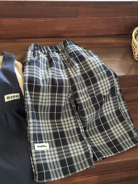 中小童秋冬加绒格纹裤时尚百搭儿童长裤