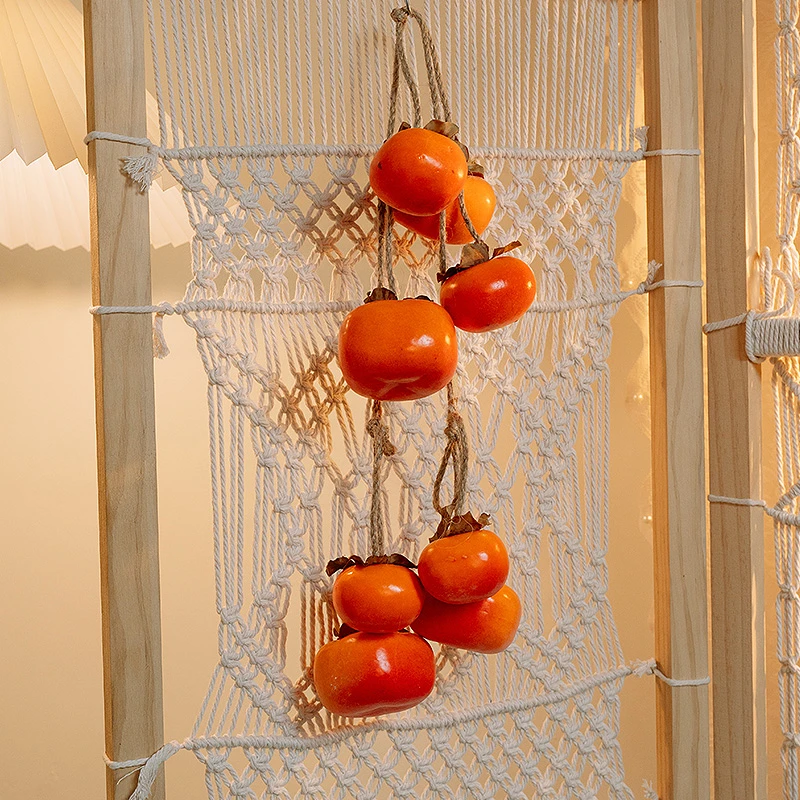 年宵款喜庆柿子挂件柿柿如意门挂电视墙背景挂件客厅玄关新年挂件