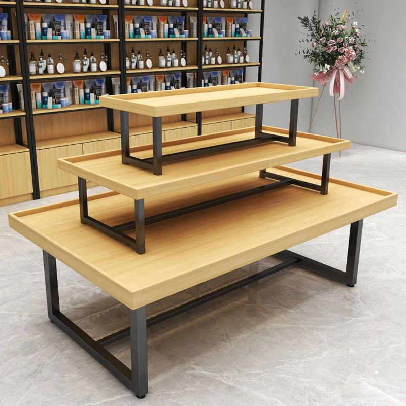 中式流水台展示台化妆品中岛柜母婴组合超市鞋货架中岛架展示架子