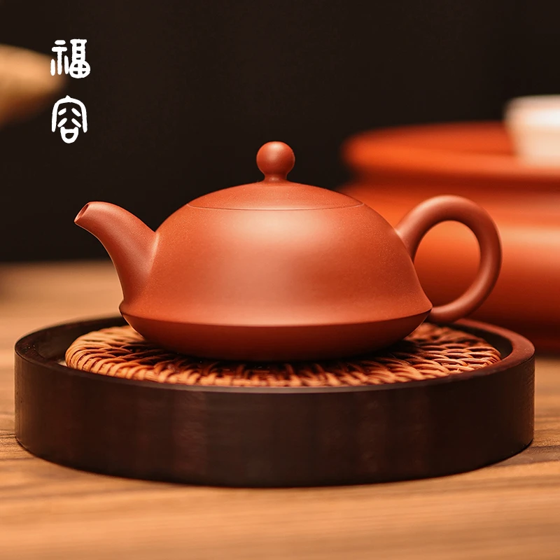 邱桂彪制 全手工潮州手拉壶 扁钟壶 潮汕功夫茶茶具茶器泡茶壶