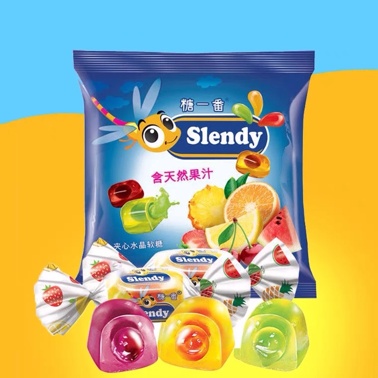 俄罗斯进口KDV牌金蜻蜓水果糖爆浆软糖果汁夹心网红零食