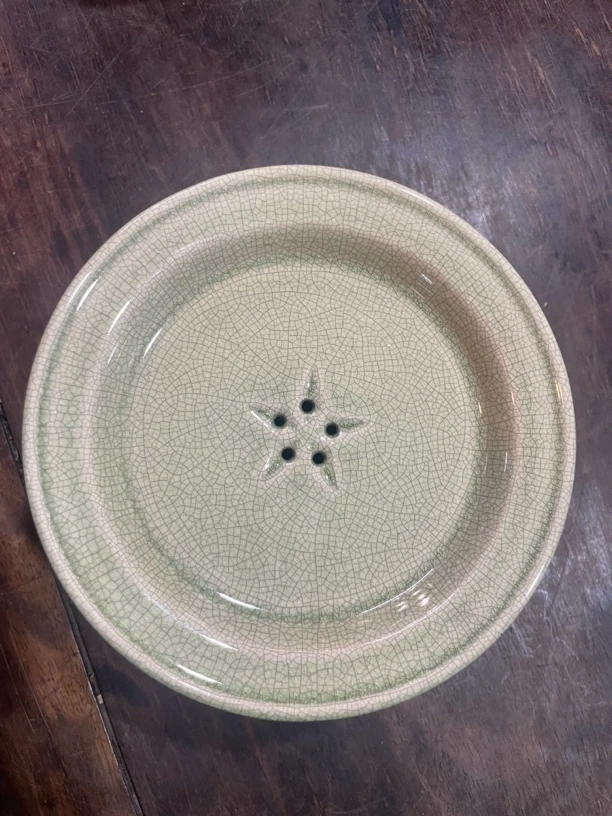 复古陶瓷蓄水壶承圆形茶盘家用茶具配件