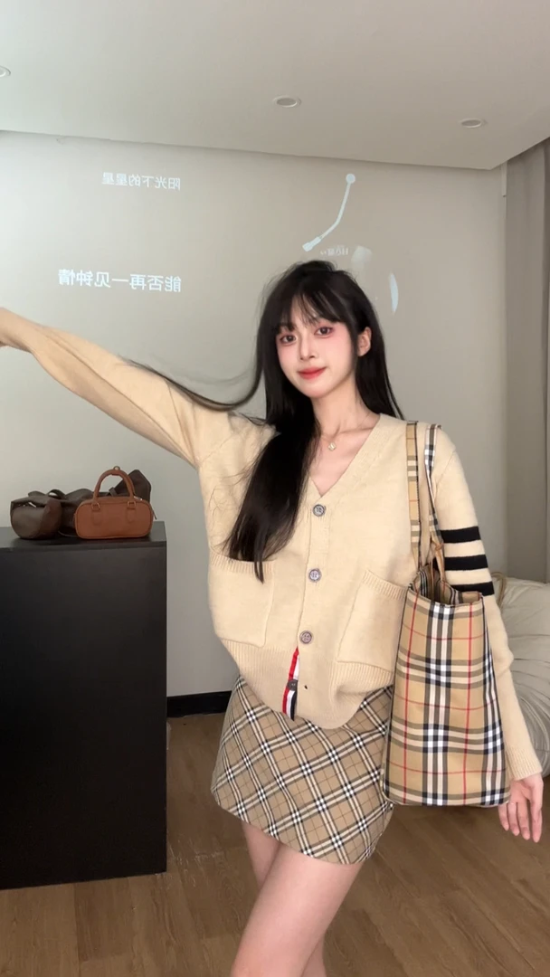 【jingjing】软糯慵懒感针织衫女上衣秋季新款宽松百搭毛衣开衫外套