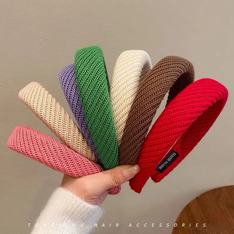 发箍糖果色时尚针织海绵韩版ins风简约纯色立体高颅顶压发饰ins