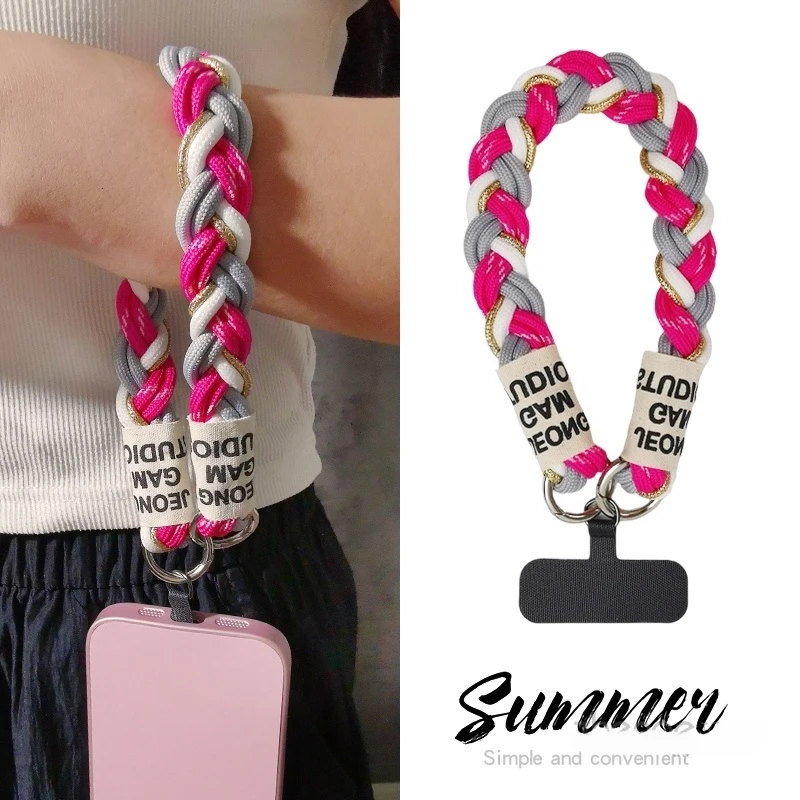 手机挂绳短款手腕挂件马尾编织绳结实耐用户外出行吊绳防丢手提绳