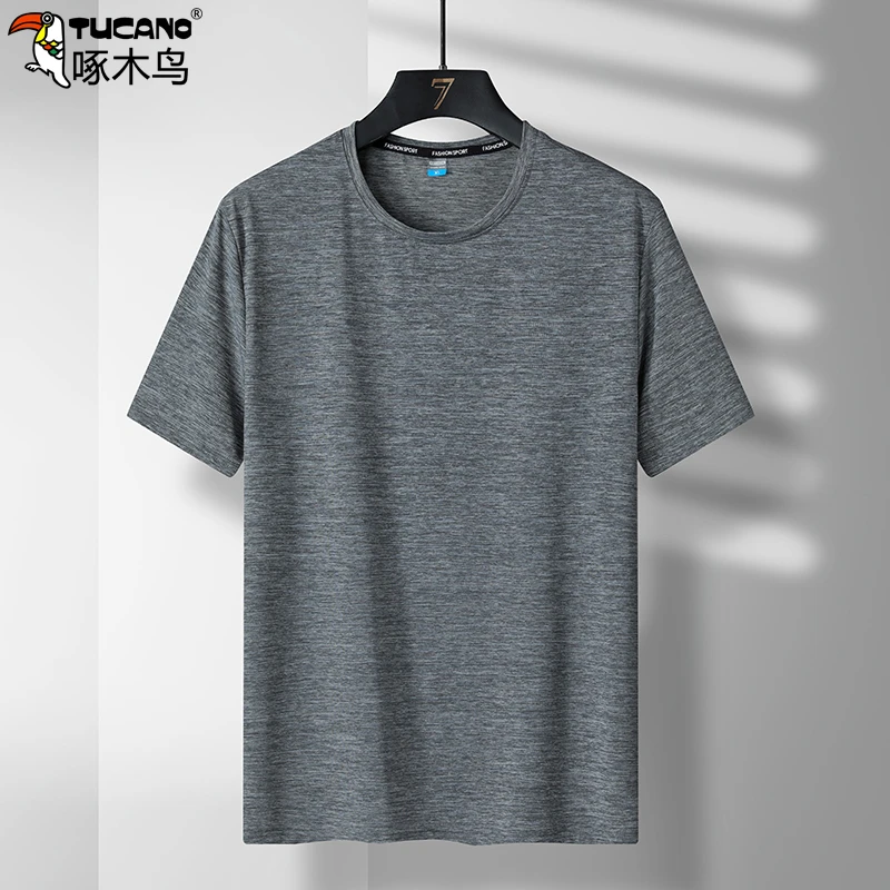 TUCANO/啄木鳥冰丝短袖T恤男夏季新款薄款中年人老爸凉感速干休闲