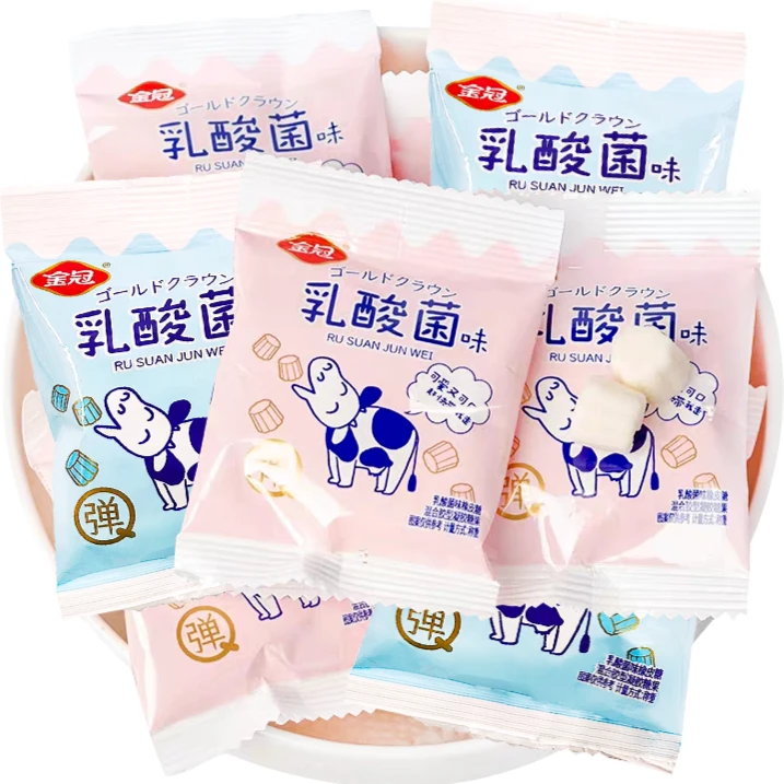 金冠乳酸菌味橡皮糖软糖Q结婚喜糖散糖休闲零食糖果年货批发