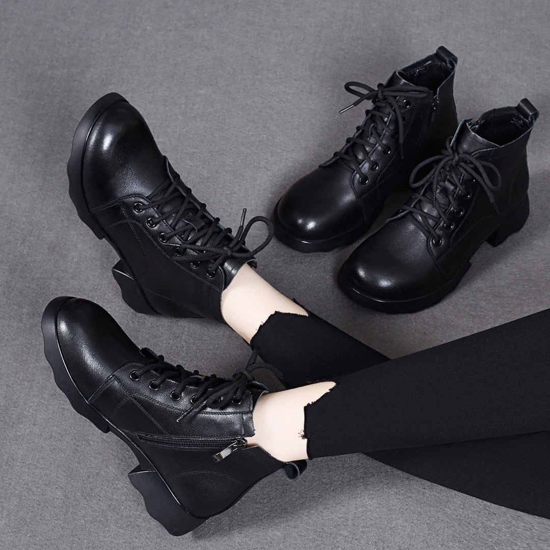 2024秋冬季新款圆头马丁靴