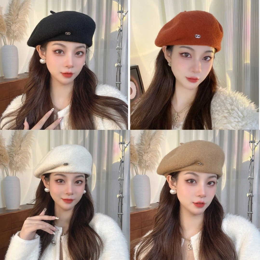 【高定设计】秋冬百搭显脸小贝雷帽日系小标定型帽子