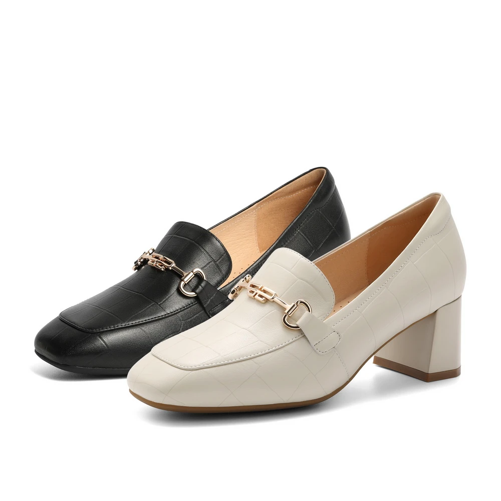 【很高兴专属】百丽乐福鞋女款商场同款时尚羊皮革高跟单鞋Z8M1DCA3