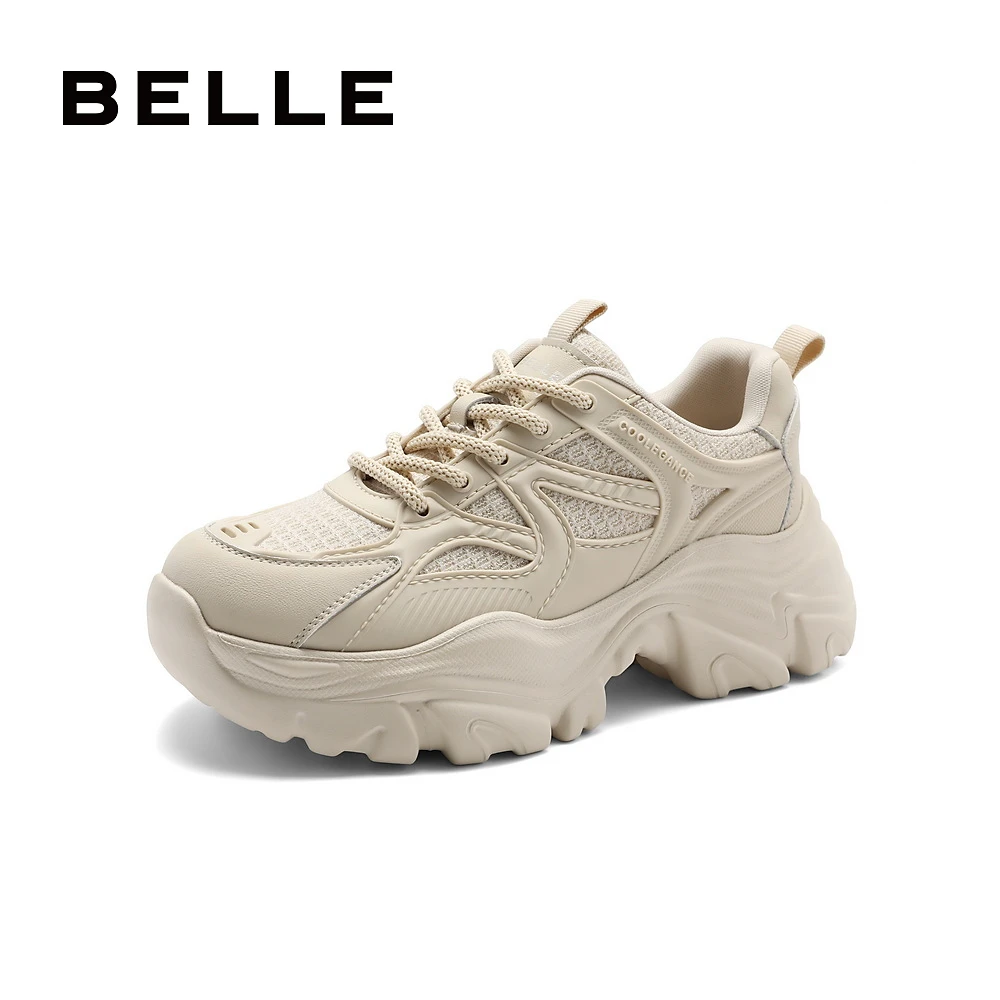 百丽复古老爹鞋女2024春季新款女鞋子运动鞋厚底休闲鞋B1719AM4