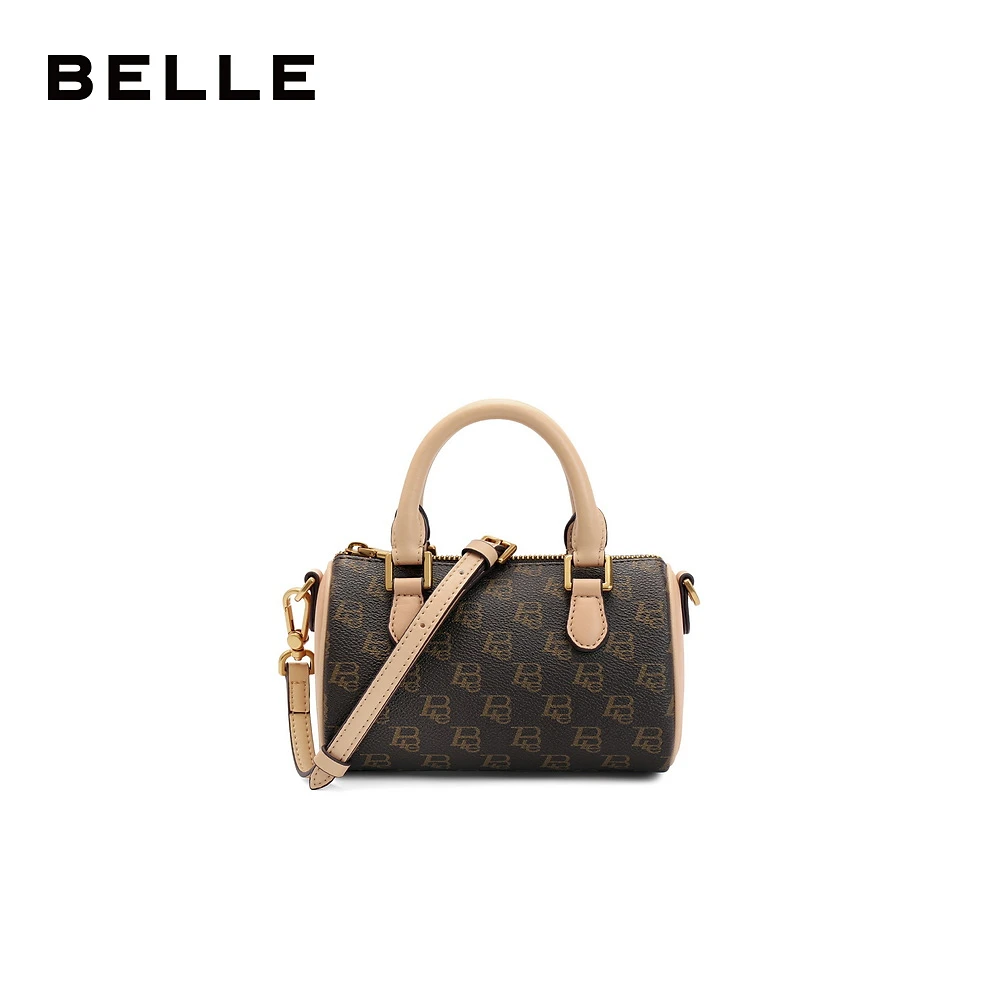 百丽包包女秋季新品复古休闲单肩斜挎手提波士顿包X7054CX4