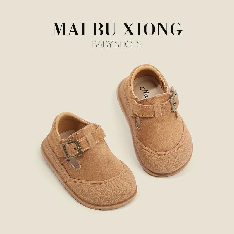 麦布熊宝宝学步鞋子婴儿鞋防撞儿童鞋春季男童小皮鞋韩版女童单鞋