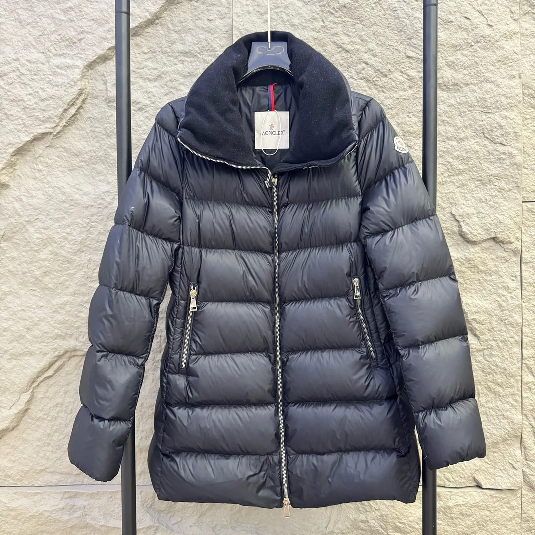 95新 MONCLER 盟可睐/蒙口/Tracy黑色中长款羽绒服 0码 GM000198