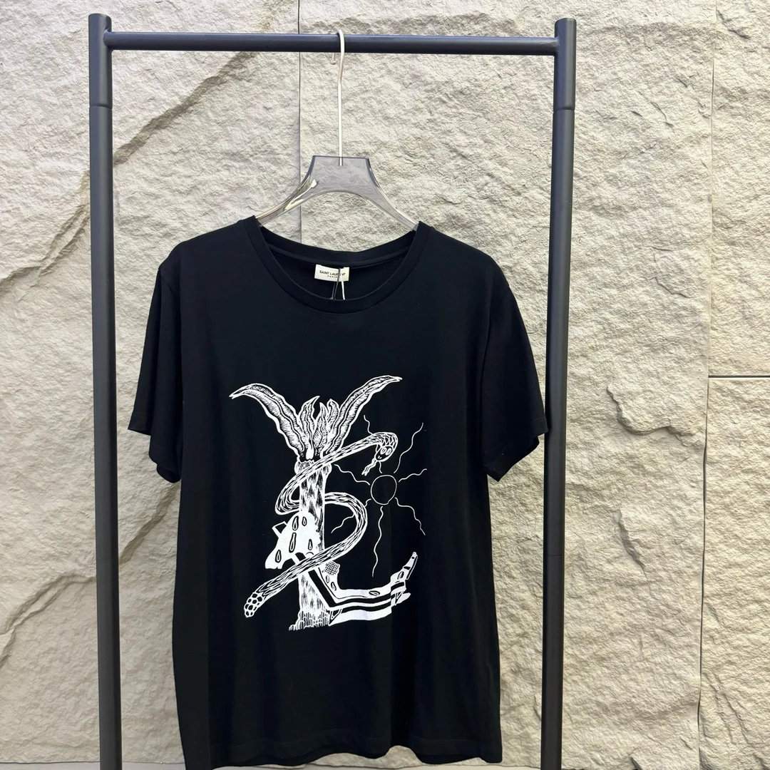 Saint Laurent 圣罗兰 蛇系列 黑色短袖 T S码 99新 GM000340