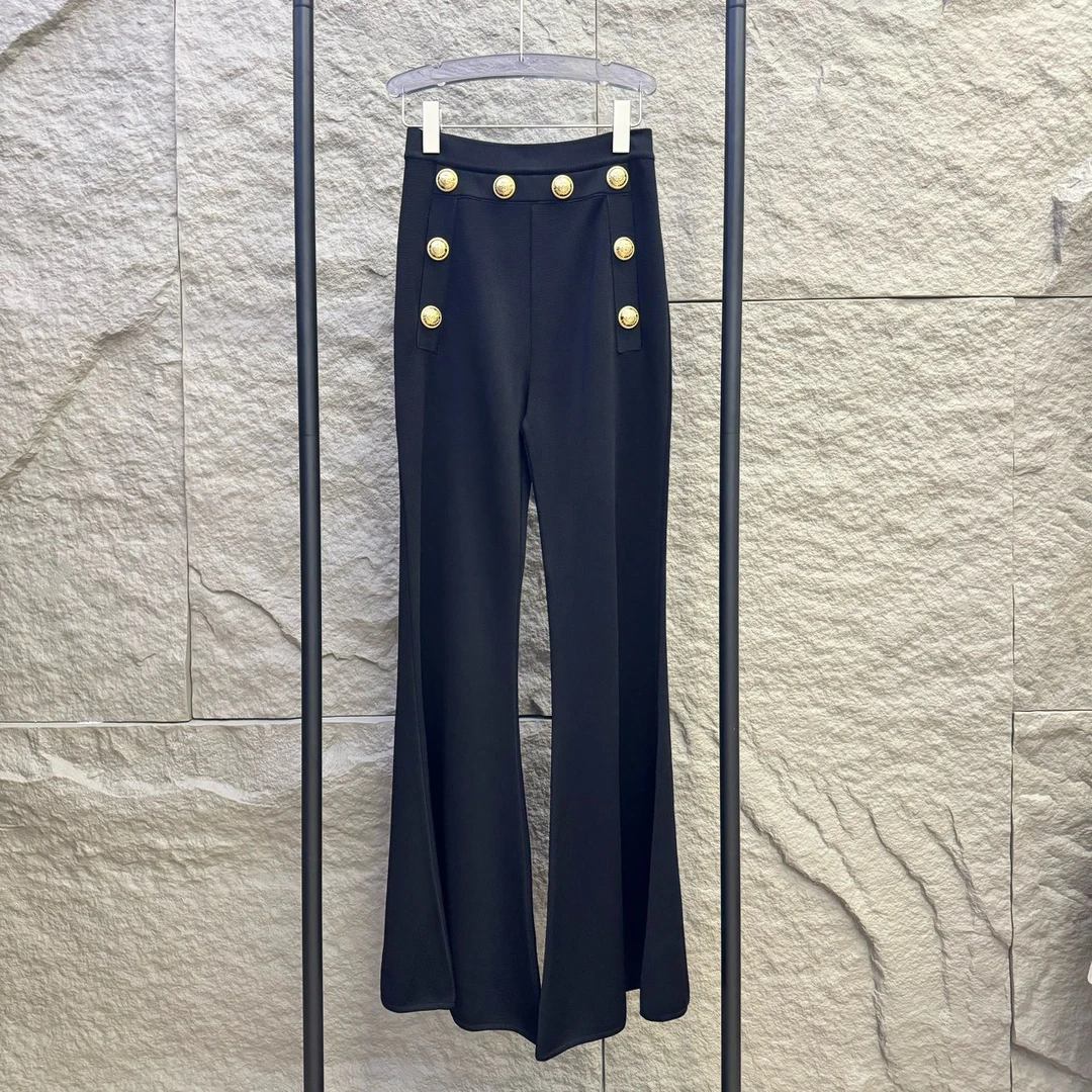 Balmain/巴尔曼/金扣阔腿喇叭裤 38码 99新 GM000804