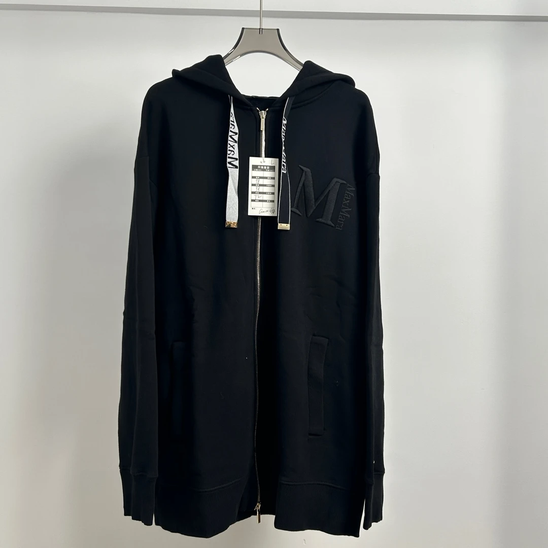 99新 MaxMara 黑色连帽卫衣开衫 L码 GM001698