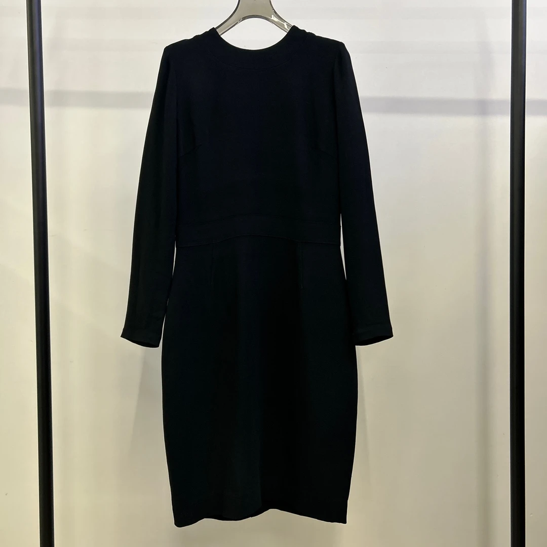 Givenchy/纪梵希/圆领后拉链黑色气质连衣裙 38码 99新 GM001339